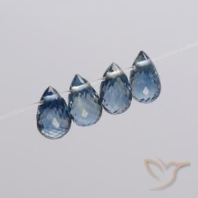 Pedras preciosas de Safira Azul-marinho natural de 1.98 ct, Briolette, VS