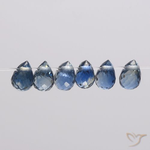 1.53ctw Natural Azul-marinho Safira, Briolette, VS