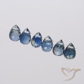 Pedras preciosas de Safira Azul-marinho natural de 1.53 ct, Briolette, VS