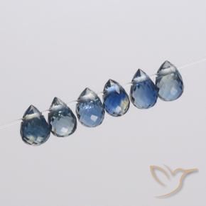 Pedras preciosas de Safira Azul-marinho natural de 1.53 ct, Briolette, VS