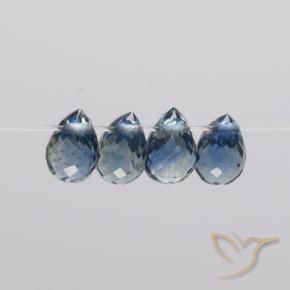 Pedras preciosas de Safira Azul-marinho natural de 1.74 ct, Briolette, VS