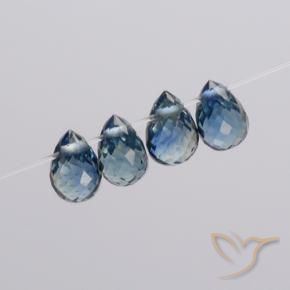 Pedras preciosas de Safira Azul-marinho natural de 1.74 ct, Briolette, VS