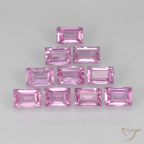 Pedras preciosas de Safira Roxo Real Claro Rosa natural de 1.04 ct, baguete, VS