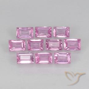 Pedras preciosas de Safira Roxo Real Claro Rosa natural de 1.04 ct, baguete, VS