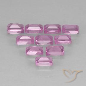 Pedras preciosas de Safira Luz rosa natural de 1.08 ct, baguete, VS