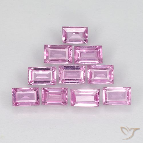 1.02ctw Natural Roxo Real Claro Rosa Safira, baguete, VS