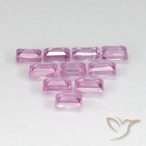 Pedras preciosas de Safira Roxo Real Claro Rosa natural de 1.02 ct, baguete, VS