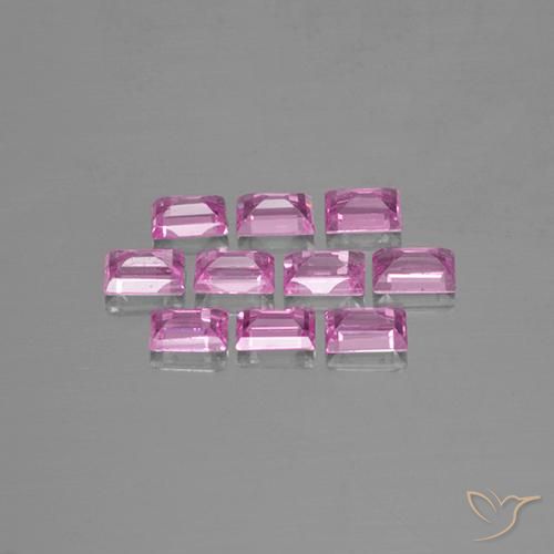 Pedras preciosas de Safira Luz rosa natural de 1.15 ct, baguete, VS