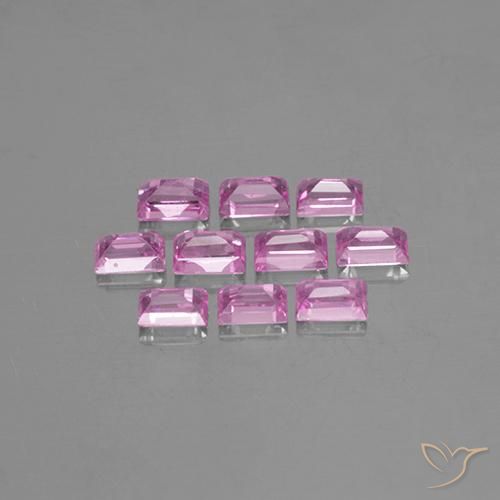 Pedras preciosas de Safira Luz rosa natural de 1.19 ct, baguete, VS
