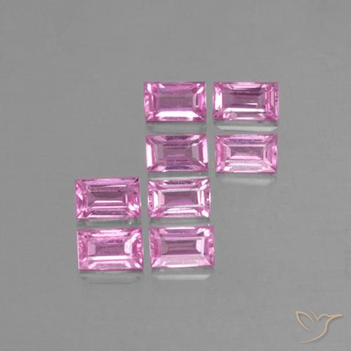 1.03ctw Natural Roxo Real Claro Rosa Safira, baguete, VS
