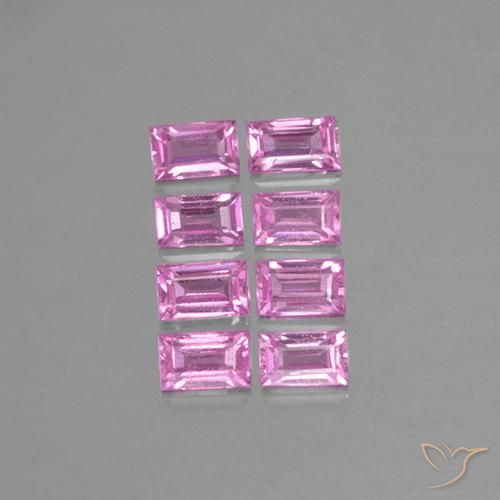 Pedras preciosas de Safira Roxo Real Claro Rosa natural de 1.03 ct, baguete, VS