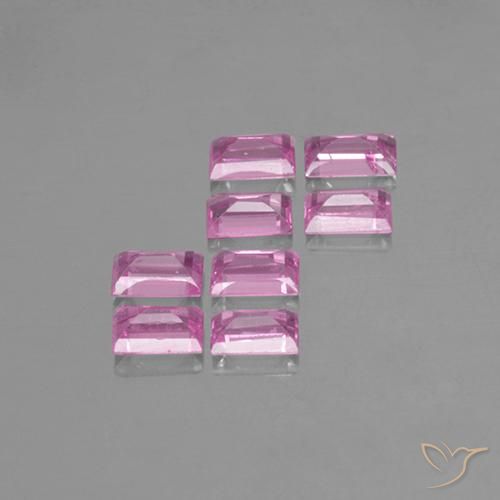 Pedras preciosas de Safira Roxo Real Claro Rosa natural de 1.03 ct, baguete, VS