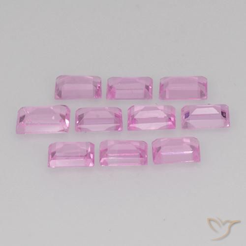 Pedras preciosas de Safira Roxo Royal Muito Claro Rosa natural de 1.05 ct, baguete, VS