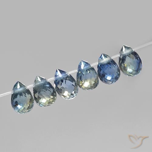 2.19ctw Natural Pastel Azul Safira, Briolette, VS