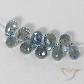 Pedras preciosas de Safira Pastel Azul natural de 6.43 ct, Briolette, VS