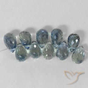 Pedras preciosas de Safira Azul claro natural de 7.25 ct, Briolette, VS