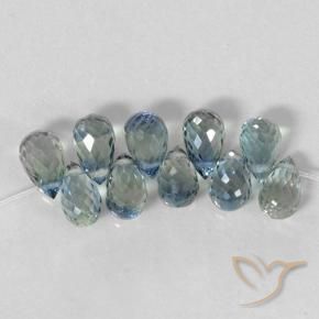 Pedras preciosas de Safira Azul claro natural de 6.03 ct, Briolette, VS
