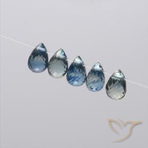 Pedras preciosas de Safira Azul-marinho natural de 2.21 ct, Briolette, VS