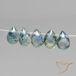 Pedras preciosas de Safira Médio Azul Verde natural de 1.97 ct, Briolette, VS