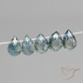 Pedras preciosas de Safira Médio Azul Verde natural de 1.97 ct, Briolette, VS