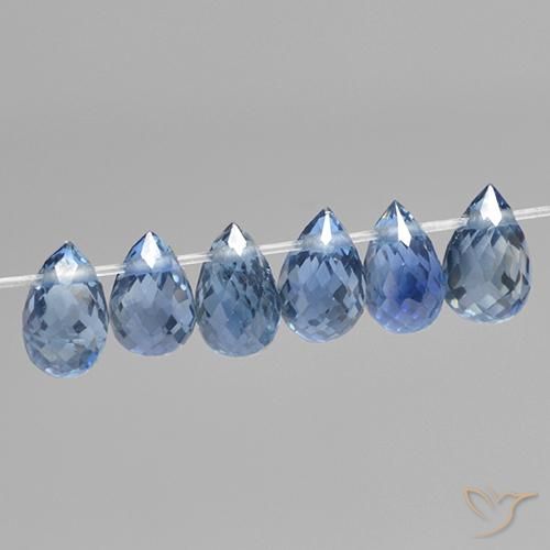 Pedras preciosas de Safira Azul claro natural de 2.04 ct, Briolette, VS