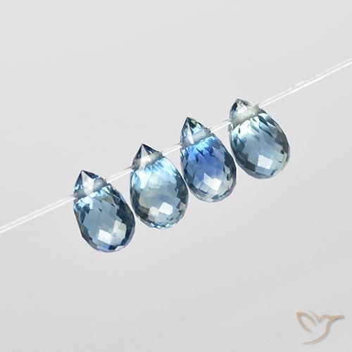 1.96ctw Natural Azul Safira, Briolette, VS