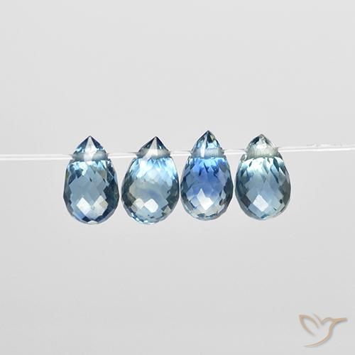Pedras preciosas de Safira Azul natural de 1.96 ct, Briolette, VS
