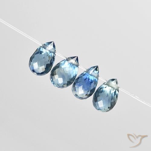 Pedras preciosas de Safira Azul natural de 1.96 ct, Briolette, VS