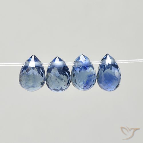 1.72ctw Natural Azul escuro médio Safira, Briolette, VS