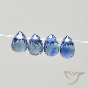 Pedras preciosas de Safira Azul escuro médio natural de 1.72 ct, Briolette, VS