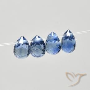 Pedras preciosas de Safira Azul escuro médio natural de 1.72 ct, Briolette, VS