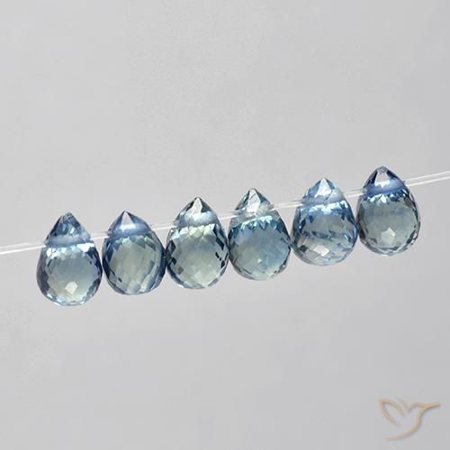 Pedras preciosas de Safira Azul claro natural de 2.18 ct, Briolette, VS