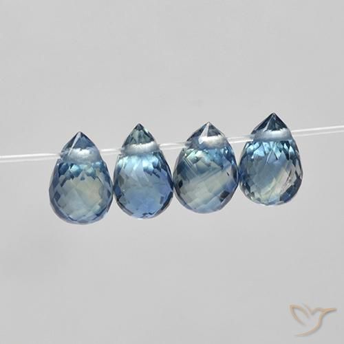 Pedras preciosas de Safira Azul natural de 1.78 ct, Briolette, VS