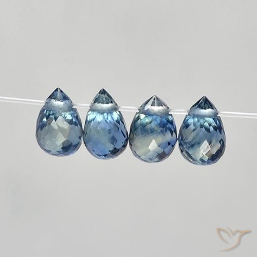 Pedras preciosas de Safira Azul natural de 1.78 ct, Briolette, VS