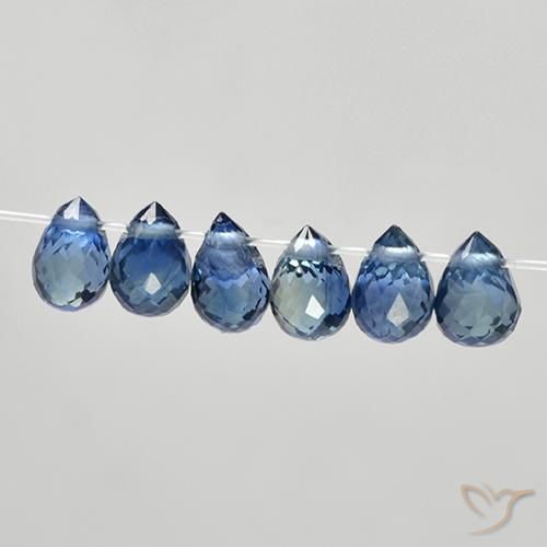 Pedras preciosas de Safira Azul-marinho natural de 2.20 ct, Briolette, VS