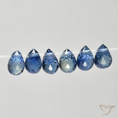Pedras preciosas de Safira Azul-marinho natural de 2.20 ct, Briolette, VS
