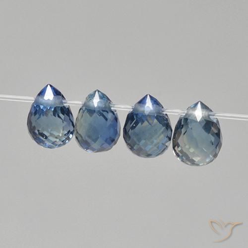 Pedras preciosas de Safira Azul-marinho natural de 1.31 ct, Briolette, VS