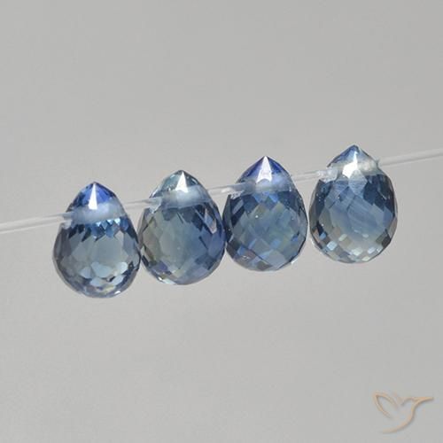 Pedras preciosas de Safira Azul-marinho natural de 1.31 ct, Briolette, VS