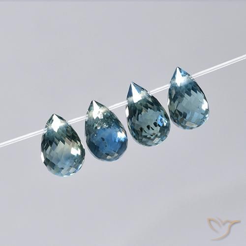 2.78ctw Natural Azul Safira, Briolette, VS