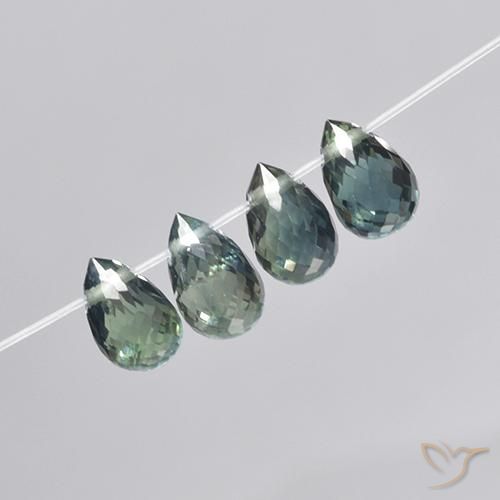 2.78ctw Natural Azul verde Safira, Briolette, VS