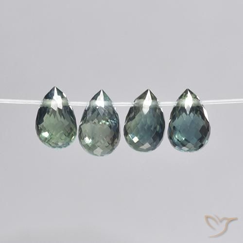 Pedras preciosas de Safira Azul verde natural de 2.78 ct, Briolette, VS