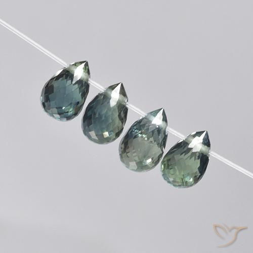 Pedras preciosas de Safira Azul verde natural de 2.78 ct, Briolette, VS