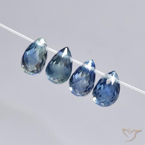 2.82ctw Natural Azul escuro Safira, Briolette, VS