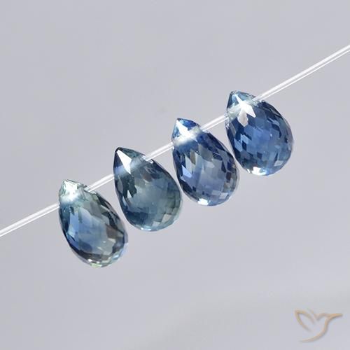 Pedras preciosas de Safira Azul escuro natural de 2.82 ct, Briolette, VS