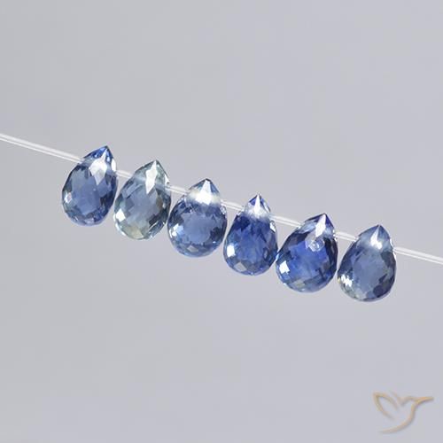 Pedras preciosas de Safira Azul-marinho natural de 2.49 ct, Briolette, VS