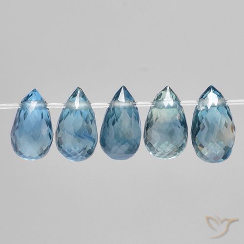 2.12ctw Natural Azul Safira, Briolette, VS