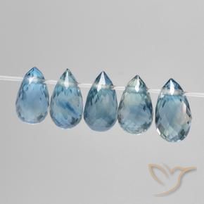 Pedras preciosas de Safira Azul natural de 2.12 ct, Briolette, VS