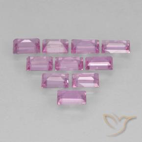 Pedras preciosas de Safira Luz rosa natural de 1.18 ct, baguete, VS