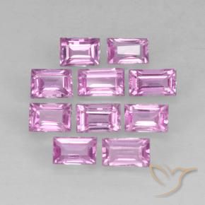 Pedras preciosas de Safira Roxo Real Claro Rosa natural de 1.19 ct, baguete, VS