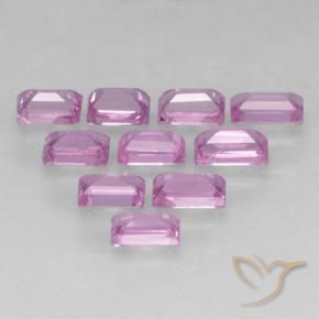 Pedras preciosas de Safira Roxo Real Claro Rosa natural de 1.19 ct, baguete, VS